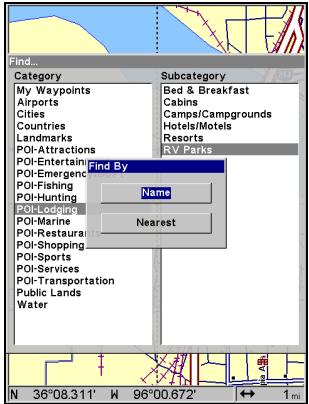 EAGLE FISHELITE 642C IGPS - Rechercher des Lieux Cartographiés (Map Places) ou des Points d'Intérêts (POI) - 5