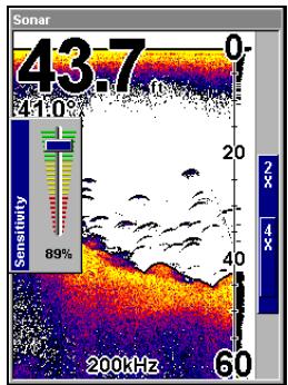 EAGLE FISHELITE 642C IGPS - Pour régler la sensibilité en mode automatique: - 2