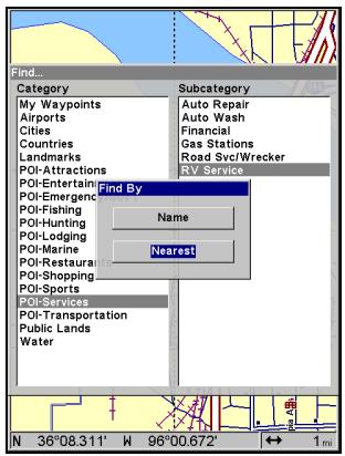 EAGLE FISHELITE 642C IGPS - Rechercher des Lieux Cartographiés (Map Places) ou des Points d'Intérêts (POI) - 3