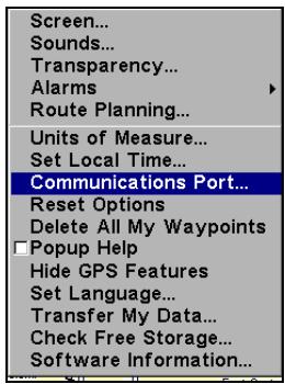 EAGLE FISHELITE 642C IGPS - Pour régler la Configuration du Port Com: - 1