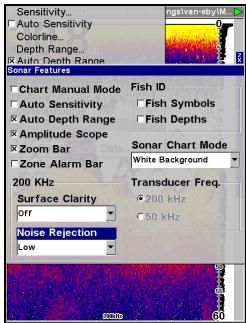EAGLE FISHELITE 642C IGPS - Pour changer le niveau de l'ASP: - 2