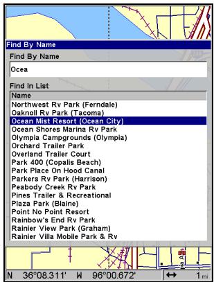 EAGLE FISHELITE 642C IGPS - Rechercher des Lieux Cartographiés (Map Places) ou des Points d'Intérêts (POI) - 6