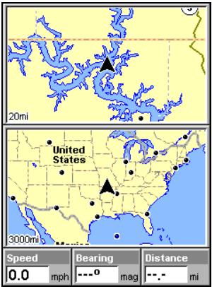 EAGLE FISHELITE 642C IGPS - Option d'affichage de la carte avec Deux Formats de Position. - 2