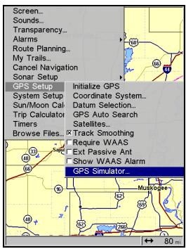 EAGLE FISHELITE 642C IGPS - Pour acceder au Simulateur GPS: - 1