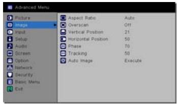 INFOCUS IN5122,  IN5124,  IN5314 - Menu AFFICHAGE - 1