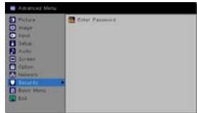 INFOCUS IN5122,  IN5124,  IN5314 - Accédez au menu SECURITE - 1
