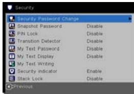 INFOCUS IN5122,  IN5124,  IN5314 - Accédez au menu SECURITE - 3