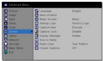 INFOCUS IN5122,  IN5124,  IN5314 - Menu ECRAN - 1