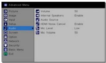 INFOCUS IN5122,  IN5124,  IN5314 - Menu AUDIO IN - 1