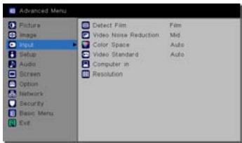 INFOCUS IN5122,  IN5124,  IN5314 - Menu ENTR. - 1