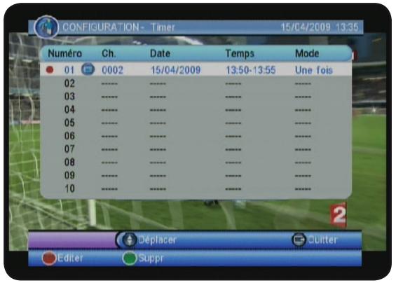 OPTEX ORT 8842 - f) enregistrement via un timer - 3
