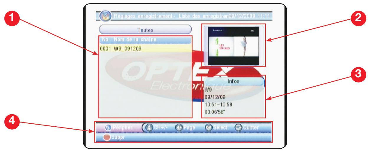 OPTEX ORT 8842 - d.1) nombre des enregistrements - 1
