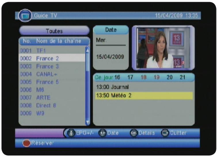 OPTEX ORT 8842 - g) enregistrement via l'epg - 1
