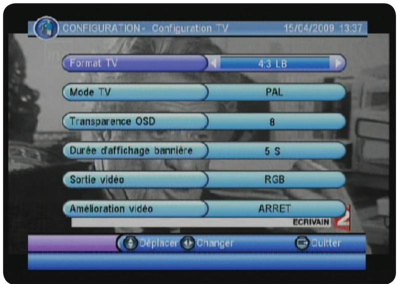 OPTEX ORT 8842 - b) configuration TV - 1