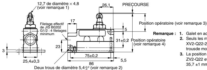 OMRON XV - Pousoir à galet   ZV(2)-Q22-2, XV(2)-Q22-2 - 4