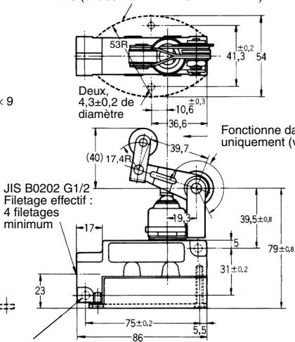 OMRON XV - Levier de réarmement du galet étanche unidirectionnel   ZV(2)-NA277-2, XV(2)-NA277-2 - 4