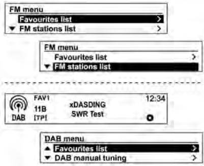 CHEVROLET SPARK - Utilisation du menu de radio ou DAB (uniquement pour type A) - 1