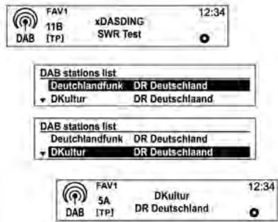 CHEVROLET SPARK - Utilisation de la liste de stations DAB (uniquement pour type A) - 1