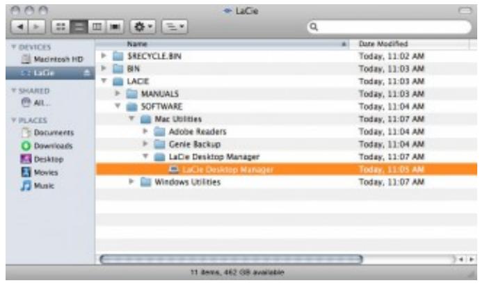 LACIE PORSCHE DESIGN P'9233 - Installation de LACIE desktop manager - 1