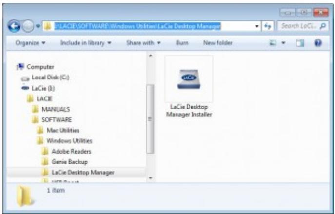 LACIE PORSCHE DESIGN P'9233 - Installation de LACIE desktop manager - 2