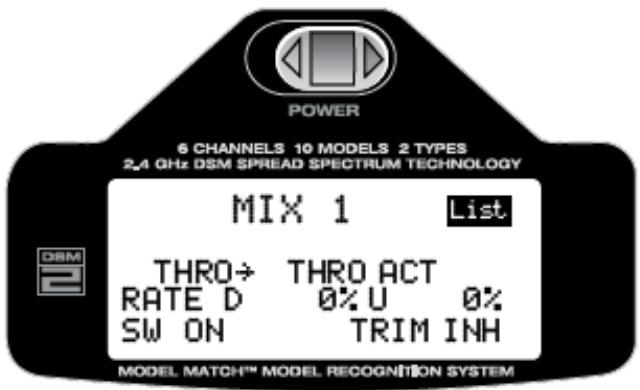 SPEKTRUM DX6I - Pour accéder aux MIX 1 ou MIX 2 programmables - 3