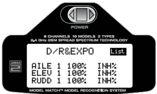 SPEKTRUM DX6I - Pour régler les valeurs dual rate et expo - 3