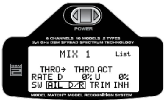 SPEKTRUM DX6I - Pour programmer mix switch - 1