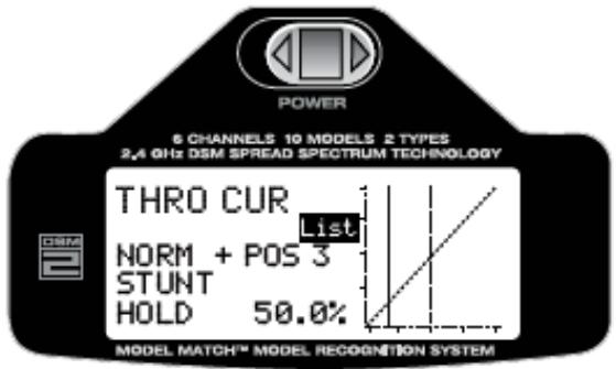 SPEKTRUM DX6I - Pour accéder à la fonction throttle curve - 3