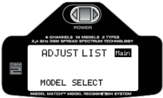 SPEKTRUM DX6I - Pour entrer dans la fonction model select - 1
