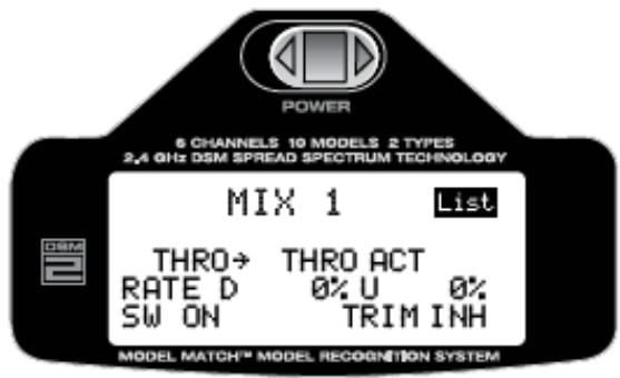 SPEKTRUM DX6I - Pour accéder aux MIX 1 ou MIX 2 programmables - 3