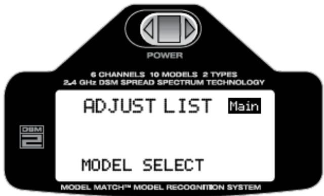 SPEKTRUM DX6I - Pour entrer dans la fonction model select - 1