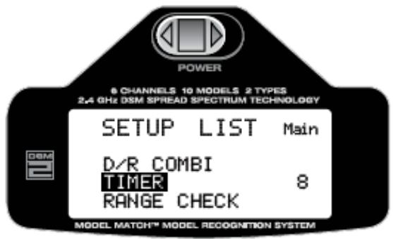 SPEKTRUM DX6I - Pour sélectionner la fonction timer - 2