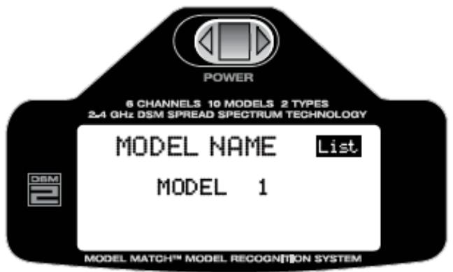 SPEKTRUM DX6I - Pour programmer un MODEL NAME - 1