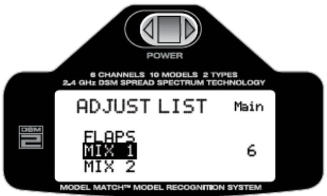 SPEKTRUM DX6I - Pour accéder aux MIX 1 ou MIX 2 programmables - 2