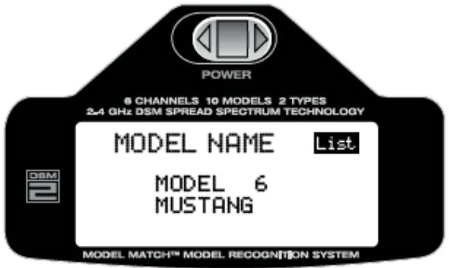 SPEKTRUM DX6I - Pour programmer un MODEL NAME - 1