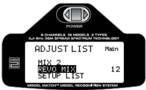 SPEKTRUM DX6I - Pour accéder à revolution mixing - 2