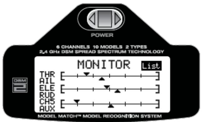 SPEKTRUM DX6I - Pour accéder à SERVO monitor - 3
