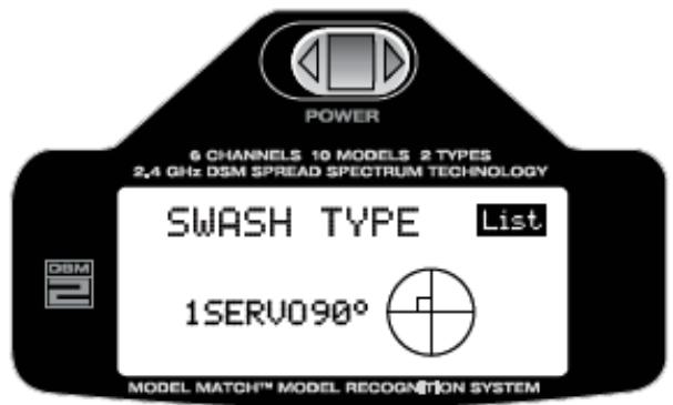 SPEKTRUM DX6I - Pour sélectionner swashplate type - 3