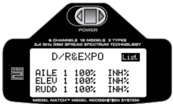 SPEKTRUM DX6I - Pour régler les valeurs dual rate et expo - 3