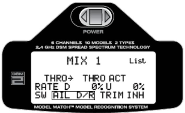 SPEKTRUM DX6I - Pour programmer mix switch - 1