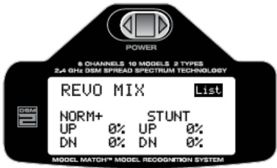 SPEKTRUM DX6I - Pour accéder à revolution mixing - 3