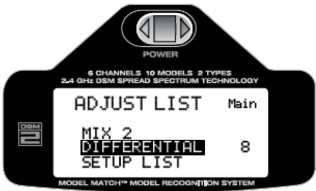 SPEKTRUM DX6I - Pour accéder à la fonction differential aileron mixing - 2