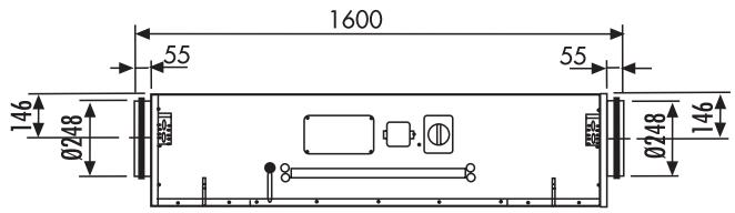 UNELVENT CENTRALE DOUBLE FLUX CAD HR FLAT - Dimensions (mm) - 8
