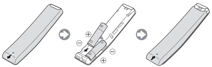 SAMSUNG UE40MU6105, UE55MU6105 - Einsetzen der Batterien in die Samsung Smart Remote - 1