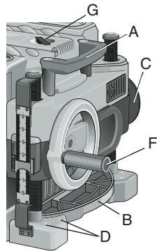 DEWALT DW735 - ORIFICES D'EVACUATION DES POUSSIÈRES - 2