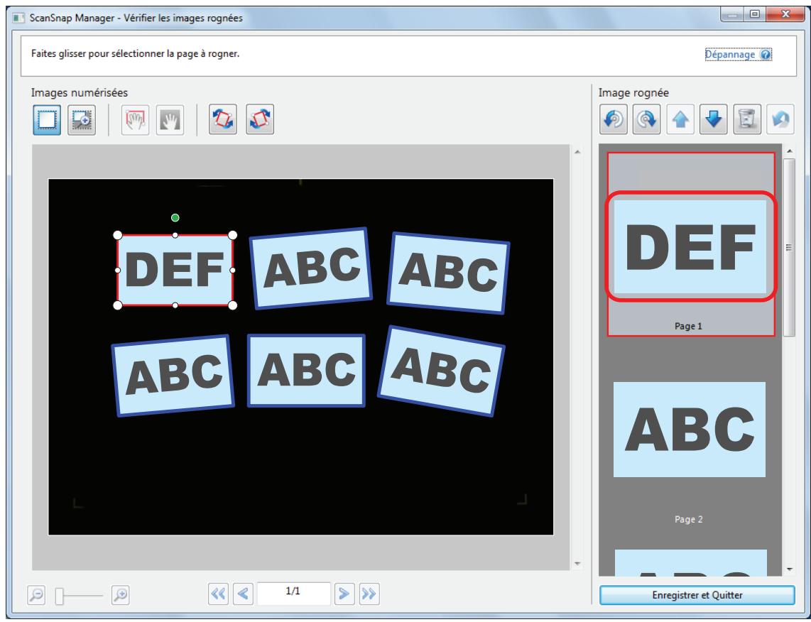 FUJITSU SCANSNAP SV600 - Après avoir numérisé plusieurs documents à la fois, sur la fenêtre qui s'affiche, sélectionnez rogner et sauvegarder les images d'un document plat tels quels et cliquez sur le bouton vérification/correction. - 2