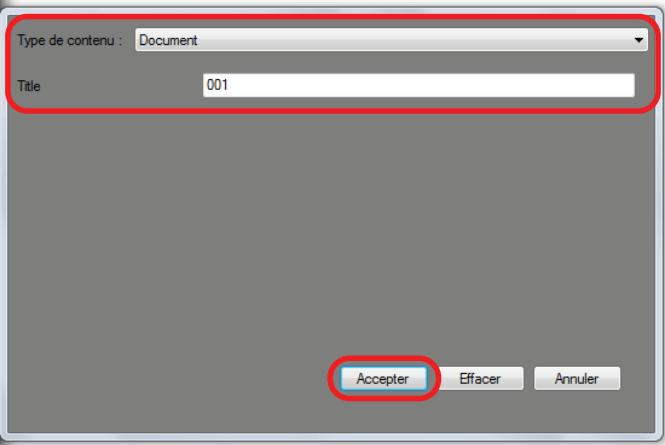 FUJITSU SCANSNAP SV600 - Saisissez des informations comme le titre et cliquez sur le bouton accepter. - 2