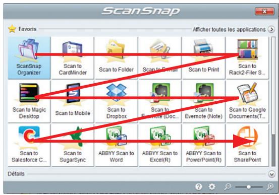 FUJITSU SCANSNAP SV600 - Spécifiez l'ordre dans lequel les applications sont affichées dans le quick menu. - 4