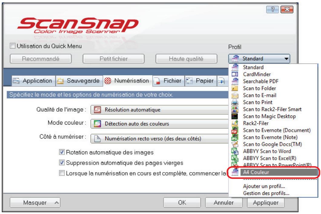 FUJITSU SCANSNAP SV600 - Modifier les profils - 1