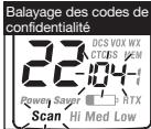 COBRA CXR925C - Pour balayer les codes de confidentialité: - 2